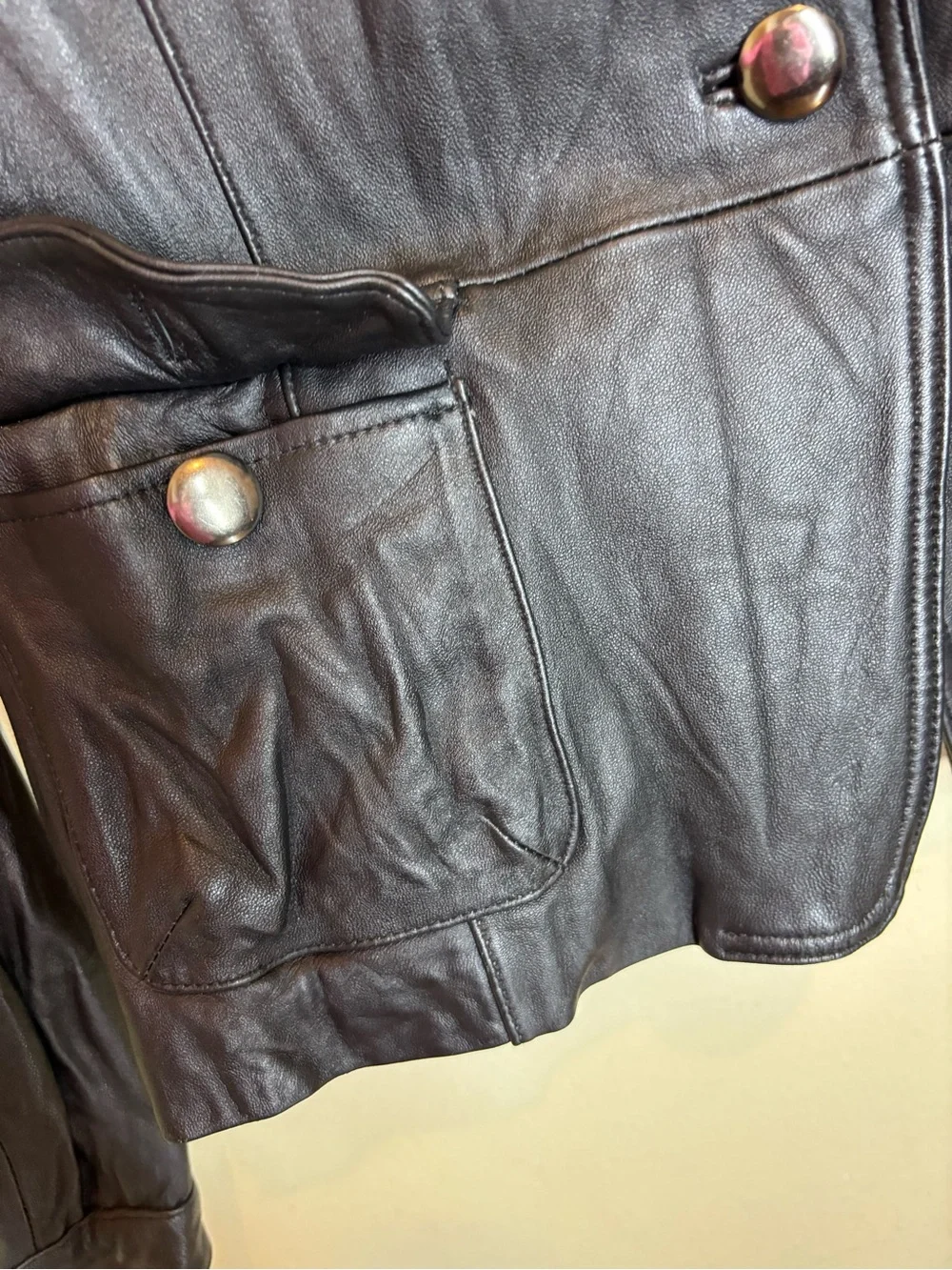 Mossimo Vintage Leather Blazer Jacket, Black, XL, puff sleeve, Y2K